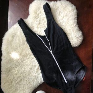 Black Zip Up Bodysuit
